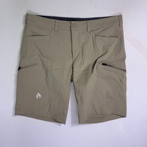Eddie Bauer First Ascent Mens 40 Guide Hiking Shorts Tan Nylon Stretch Gorpcore